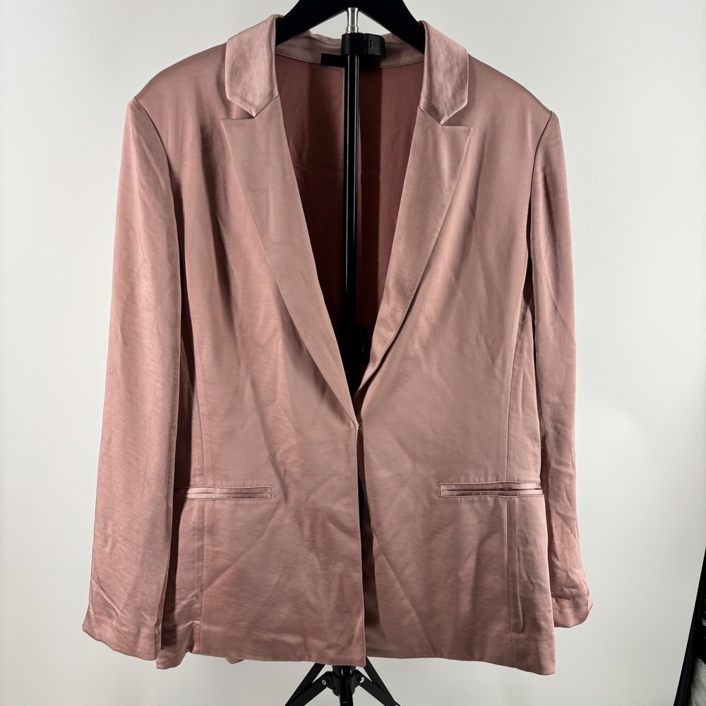 INC International Concepts Womens Satin Blazer Dusty Rose Pink Size L